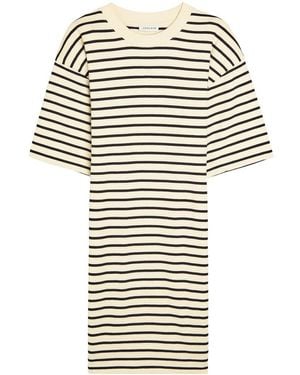 Anine Bing Mona Striped Cotton-Blend Mini Dress - White