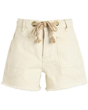 Free People Moxie Drawstring Denim Shorts - Natural