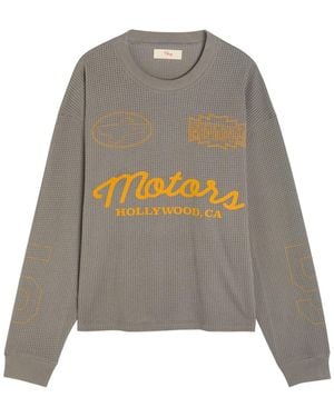 CHERRY LA Mesh Motors Printed Cotton-Mesh T-Shirt - Grey
