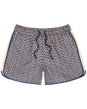 CHE Runner Printed Shell Swim Shorts - White