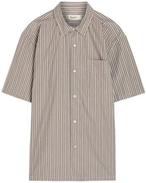 Forét Striped Cotton Shirt - Grey