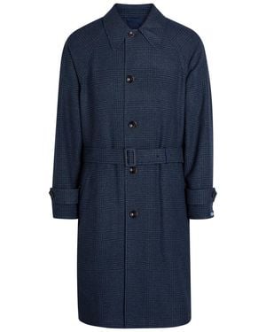 Polo Ralph Lauren Balmacaan Reversible Belted Wool And Silk-Blend Coat - Blue