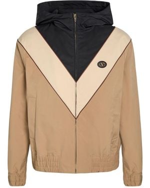 Valentino Garavani Vlogo Panelled Hooded Stretch-Shell Jacket - Multicolour