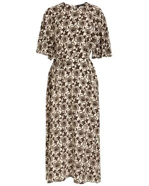 Weekend by Maxmara Varese Floral-Print Silk Midi Dress - Brown