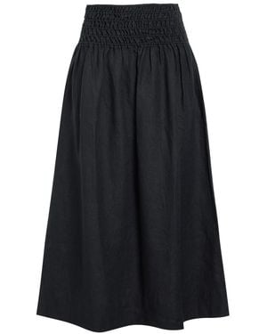 Rails Alessa Shirred Linen Midi Skirt - Blue