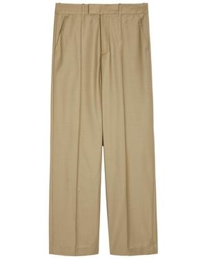 Ronny Kobo Rowley Straight-Leg Wool-Blend Trousers - Natural