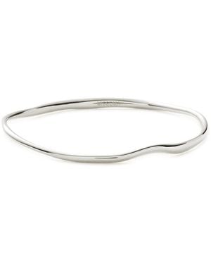 Missoma Molten Ripple Bangle Rhodium-Plated Bangle - White