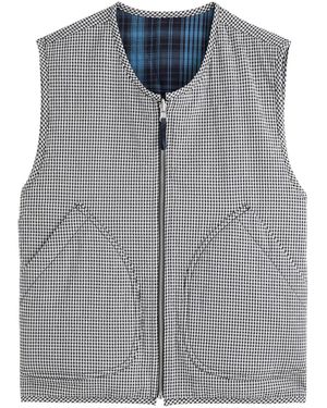 YMC Jackie Checked Reversible Cotton-Blend Gilet - Grey