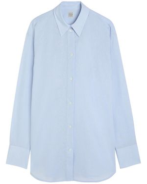 TOTEME Cotton And Linen-Blend Shirt - Blue