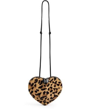 Alaïa Le Coeur-Print Calf Hair Crossbody Bag - Natural