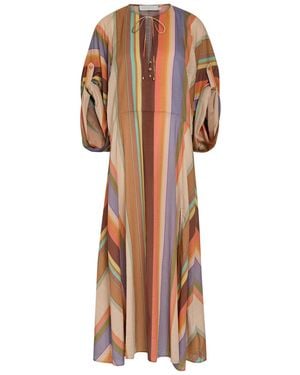 Zimmermann Solstice Striped Cotton Tunic Midi Dress - Multicolour