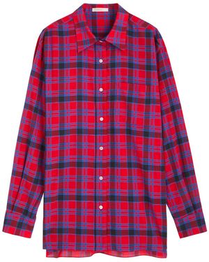 The Row Nesson Tartan Cotton Shirt - Red