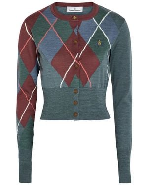 Vivienne Westwood Argyle Wool-Blend Cardigan - Blue
