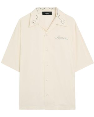 Amiri Stud Embellished Woven Shirt - Natural