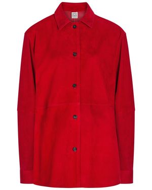 TOTEME Suede Overshirt - Red