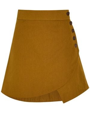 SKIIM Asymmetrical Woven Mini Skirt - Natural