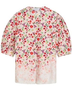 Gabriela Hearst Edify Floral-Print Silk Shirt - Red