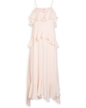 Skall Studio Benedicte Ruffled Linen Maxi Dress - Pink