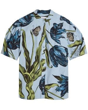 Erdem Printed Cotton-Poplin Blouse - Blue