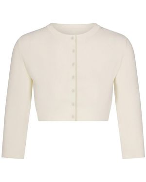 Skims Cropped Knit Cardigan - White