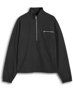 MKI Miyuki-Zoku Logo Seersucker Quarter-Zip Jacket - Black
