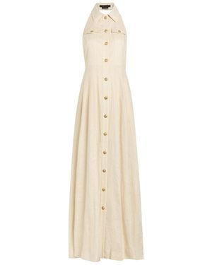 Alice + Olivia Kendall Halterneck Linen Maxi Dress - Natural