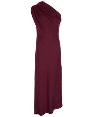KHAITE Coast Asymmetric Wool-Blend Midi Dress - Purple