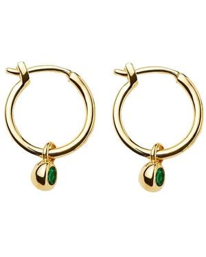 Missoma Tennis Charm Mini Hoop Earrings - Metallic