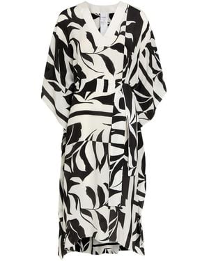 Max Mara Lancia Printed Silk Midi Kaftan Dress - White