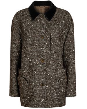 Blazé Milano Clelia Speckled Bouclé Jacket - Black