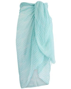 Cloe Cassandro Printed Silk-Georgette Sarong - Blue