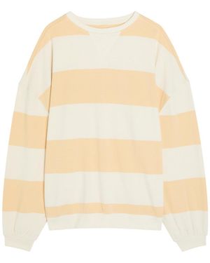 Free People Classic Striped Terry Sweatshirt - Natural