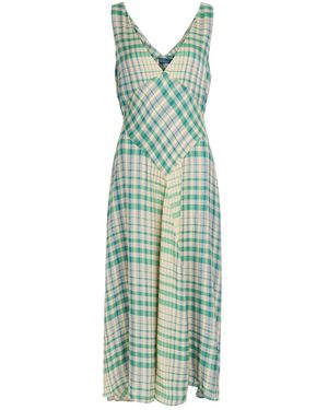 Polo Ralph Lauren Plaid Woven Midi Dress - Green