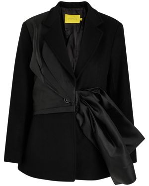 Marques'Almeida Bow-Embellished Wool-Blend Jacket - Black