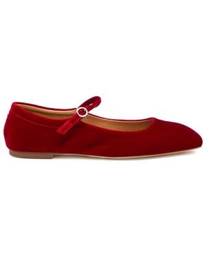 Aeyde Uma Velvet Ballet Flats - Red