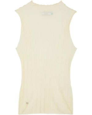 Ph5 Jasmine Sheer Ribbed-Knit Tank - White