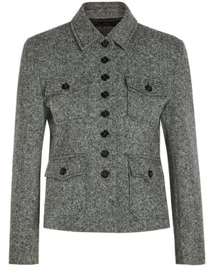 Nili Lotan Jamison Cropped Wool-Blend Jacket - Grey