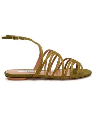 Aquazzura Serenade Raffia Sandals - Brown