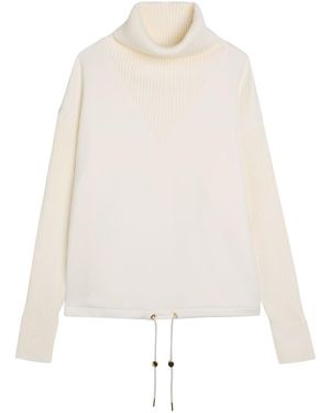 Varley Hannah High-Neck Stretch-Jersey Sweatshirt - White