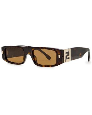 Fendi Rectangle-Frame Sunglasses - Multicolour