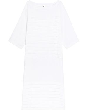 Les Vacances d'Irina Cleo Pleated Linen Midi Dress - White