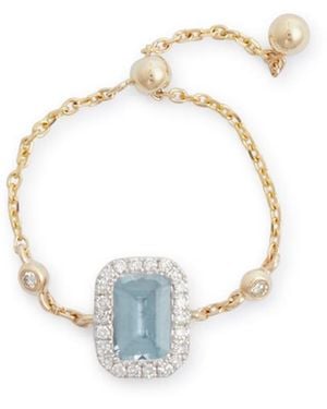 Anissa Kermiche Aquamarine Embellished 14kt Gold Ring - White
