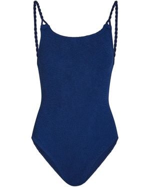 Hunza G Camille Crinkle Swimsuit - Blue
