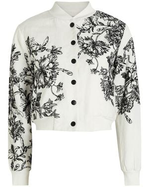 Alice + Olivia Keri Embroidered Cotton-Blend Bomber Jacket - Multicolor