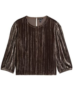 Eileen Fisher Textured Velvet Blouse - Brown