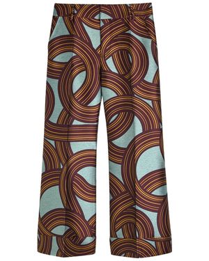 La DoubleJ Hendrix Jacquard Flared-Leg Trousers