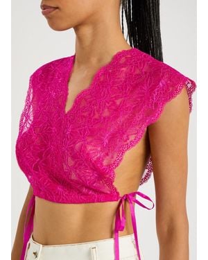 Dries Van Noten Helians Wrap-Effect Cotton T-Shirt - Pink