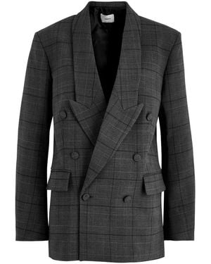 Coperni Checked Double-Breasted Stretch-Wool Blazer - Black