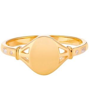 V By Laura Vann Tilly 18kt -plated Signet Pinky Ring - White