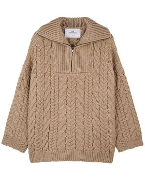 Mr. Mittens Half-Zip Cable-Knit Wool Jumper - Natural